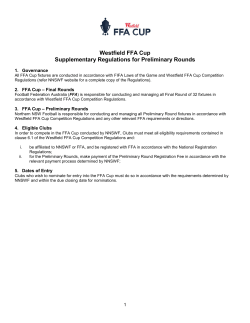 Westfield FFA Cup &ndash; Preliminary Round Regulations