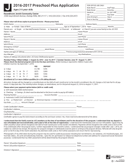 Preschool Plus - Jewish Community Center of Greater Baltimore