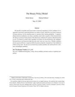 The Binary Policy Model - Econometrics at the university of illinois