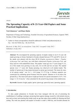 The Sprouting Capacity of 8&ndash;21-Year-Old Poplars and Some