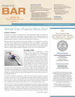 What Can Puerto Rico Do? - Federal Bar Association