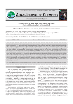 Phosphorus Forms in the Indus River Alluvial and Loess, Shale and