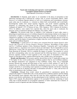 Nasal coda weakening and regressive vowel