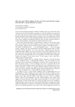 John Carey 2009: William Golding: The Man who Wrote Lord of the