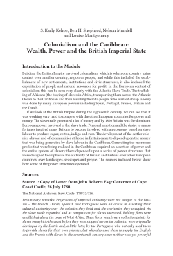 Colonialism and the Caribbean: Wealth, Power and the