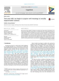 Two-year-olds can begin to acquire verb