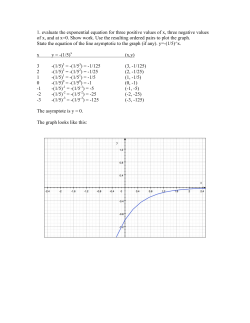 1. evaluate the exponential equation for three positive