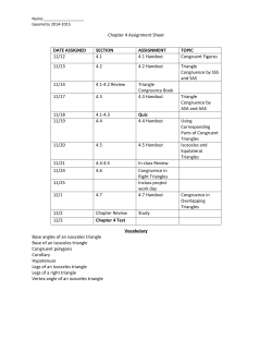 Chapter 4 Assignment Sheet Vocabulary Base angles of an