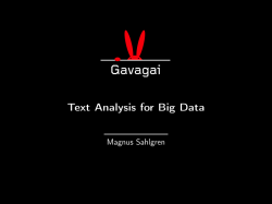 Text Analysis for Big Data