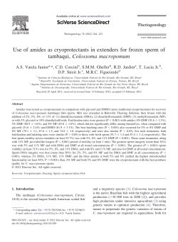 Use of amides as cryoprotectants in extenders for frozen sperm of