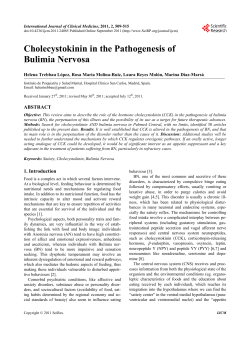 Cholecystokinin in the Pathogenesis of Bulimia Nervosa