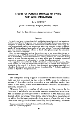 studies of poi.ished surfaces of pyrite, and some imptications