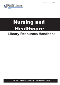 Nursing and Healthcare - University of West London
