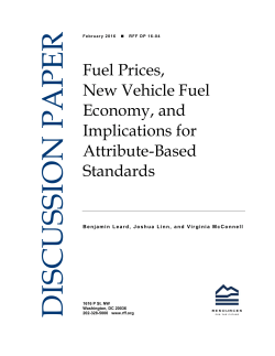Fuel Prices, New Vehicle Fuel Economy, and Implications for