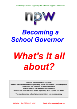 Becoming a School Governor - Kensington Primary School