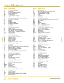 Course Abbreviations - Monroe Community College