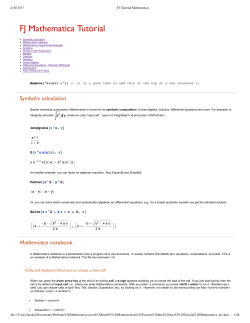 FJ Mathematica Tutorial