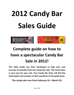 2012 Candy Bar Sales Guide