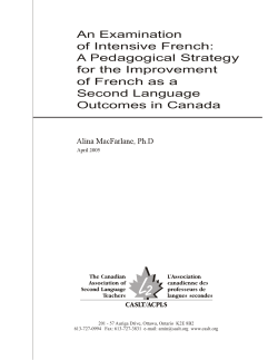 An Examination of Intensive French