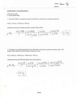 NAME: ~,1Jbt PERIOD: HOMEWORK 9.3 STOICHIOMETRY a