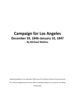 Campaign for Los Angeles - December 29, 1846 to January 10, 1847