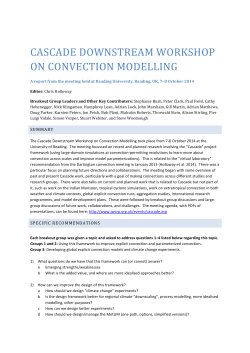 cascade downstream workshop on convection modelling