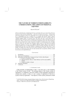 the nature of torrens indefeasibility