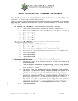 8.D &ndash; Owners Required Changes to Standard AIA Contracts
