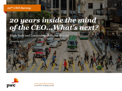 20th CEO Survey 20 years inside the mind of the CEO...What`s next?