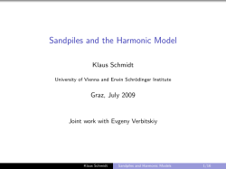 Sandpiles and the Harmonic Model