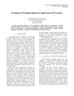 Energetics of Propellant Options for High-Power