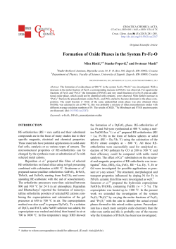 Formation of Oxide Phases in the System Pr-Fe-O