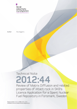 Review of Matrix Diffusion and related properties of intact rock in