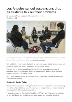 Los Angeles school suspensions drop as students talk out their