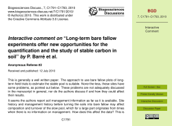 Interactive comment on &ldquo;Long-term bare fallow experiments offer