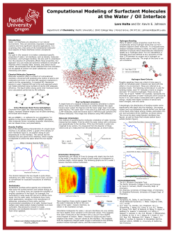 Computational Modeling of Surfactant Molecules at the Water / Oil