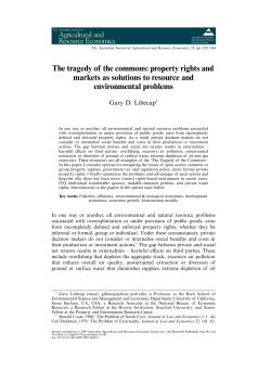 The tragedy of the commons: property rights and markets as