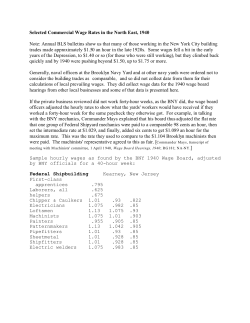Selected Commercial Wage Rates in the North East, 1940 Note