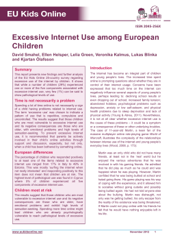 Excessive Internet Use among European Children