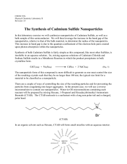 The Synthesis of Cadmium Sulfide Nanoparticles