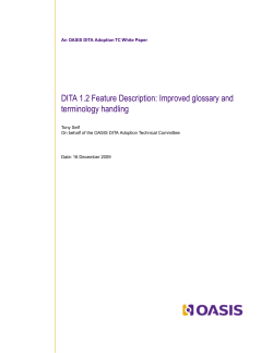 DITA 1.2 Feature Description: Improved glossary and
