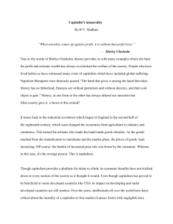 Capitalist`s immorality By RV Madhuri
