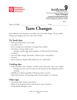 Taste Changes #950 - Phoenix Children`s Hospital