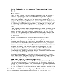 LAB: Estimation of the Amount of Water Stored on Mount David1