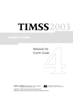 SCIENCE ITEMS Released Set Fourth Grade