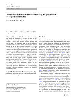 Properties of attentional selection during the preparation
