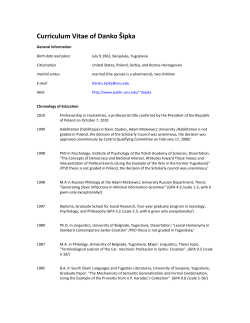 Danko Sipka`s Curriculum vitae