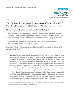 The Optimal Evaporation Temperature of Subcritical ORC Based on
