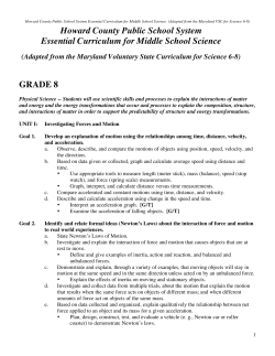 Howard County Public School System Essential Curriculum