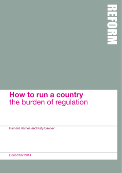 How to run a country the burden of regulation